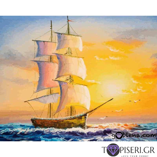 Diamond Painting Ship On Sunset - Tapiseri.GR