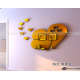 Καθρεπτισμένο 3D αυτοκόλλητο τοίχου Δύο καρδιές