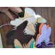 3D αυτοκόλλητο τοίχου Κλαδί με λουλούδια σε βάζο 3