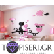 3D Wall Sticker Kittens Sitting On A Branch - Tapiseri.GR