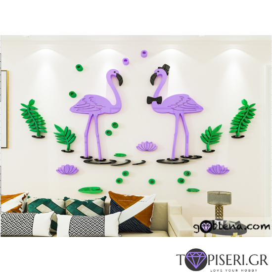 3D Wall Sticker Flamingo - Tapiseri.GR