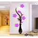 3D αυτοκόλλητο τοίχου Κλαδί με λουλούδια σε βάζο 4