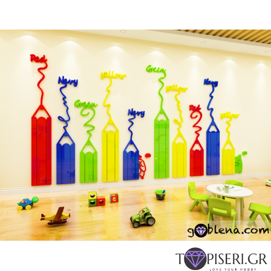 3D Wall Sticker Colorful Pencils - Tapiseri.GR