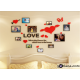 3D αυτοκόλλητο τοίχου Καρδιές με επιγραφή I Love You 2
