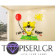 3D αυτοκόλλητο τοίχου Τίγρης με μπαλόνι - Tapiseri.GR