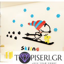 3D Wall Sticker Dog Skier