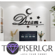 3D Wall Sticker Inscription Dream With Moon And Stars - Tapiseri.GR