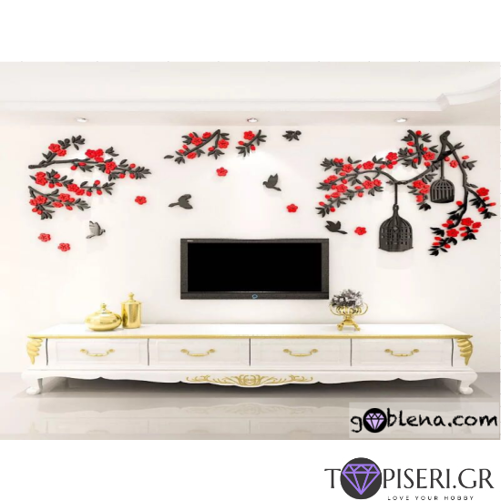 3D Wall Sticker Twigs, Birds And Hanging Bird Houses - Tapiseri.GR 3D Wall Sticker Twigs, Birds And Hanging Bird Houses - Tapiseri.GR