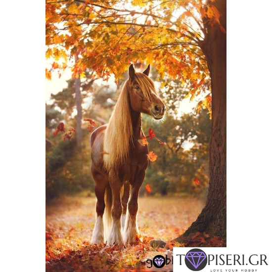 ECO Diamond Painting Horse Under Autumn Tree - Tapiseri.GR