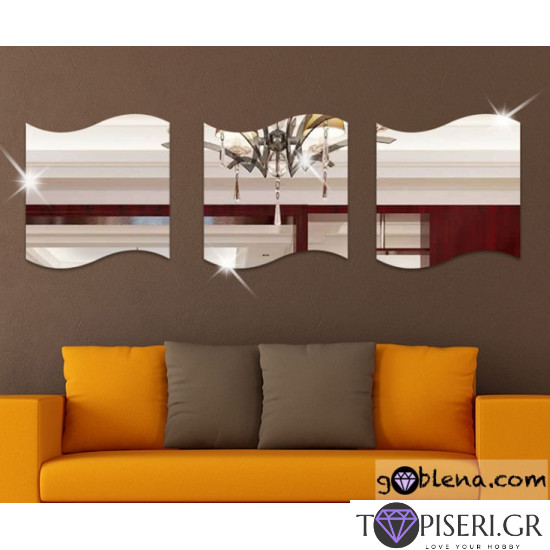 Mirror Wall Sticker Wave - Tapiseri.GR Mirror Wall Sticker Wave - Tapiseri.GR
