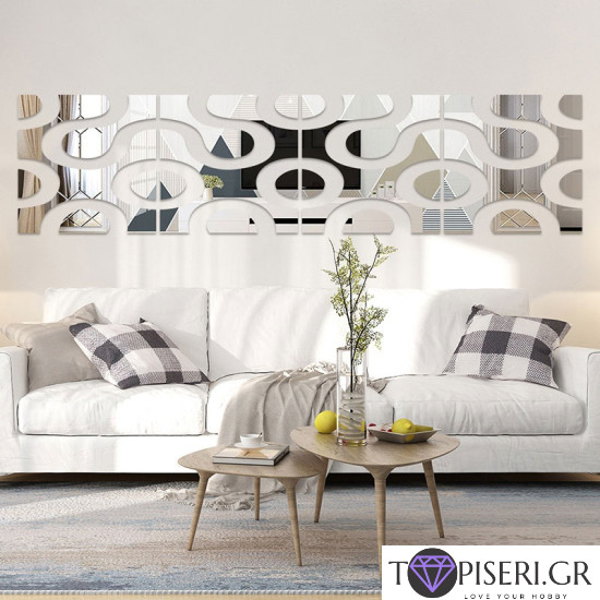 Mirror Wall Sticker An Oval Pattern - Tapiseri.GR Mirror Wall Sticker An Oval Pattern - Tapiseri.GR