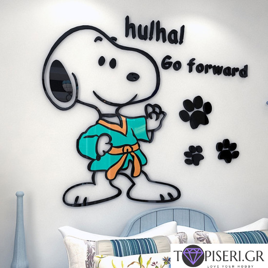 Kids 3D Wall Sticker Dog Karate Player - Tapiseri.GR