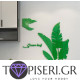 3D αυτοκόλλητο τοίχου Green leaf - Tapiseri.GR