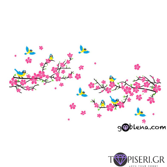 3D Wall Sticker Branches With Birds - Tapiseri.GR