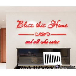 3D αυτοκόλλητο τοίχου Bless this home 3