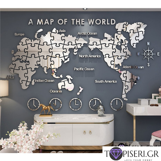 3D Wall Sticker Map - Tapiseri.GR