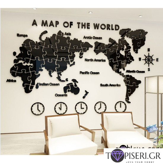 3D Wall Sticker Map - Tapiseri.GR