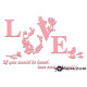 3D αυτοκόλλητο τοίχου Love 4