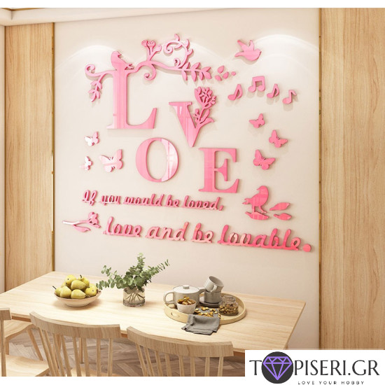 3D Wall Sticker Love 6 - Tapiseri.GR