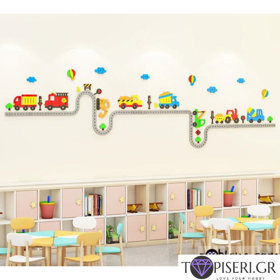 Kids 3D Wall Sticker Construction Machinery 3 - Tapiseri.GR