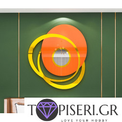 Καθρεπτισμένο 3D αυτοκόλλητο τοίχου Οβάλ 2