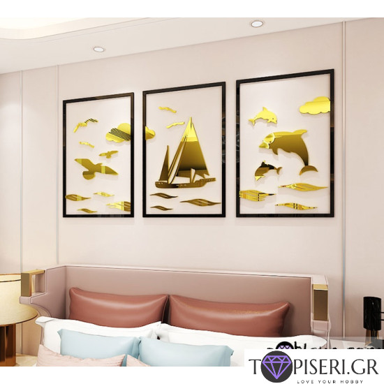 Mirrored 3D Wall Sticker Sea - Tapiseri.GR