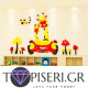 Kids 3D Wall Sticker Giraffe И 2 - Tapiseri.GR