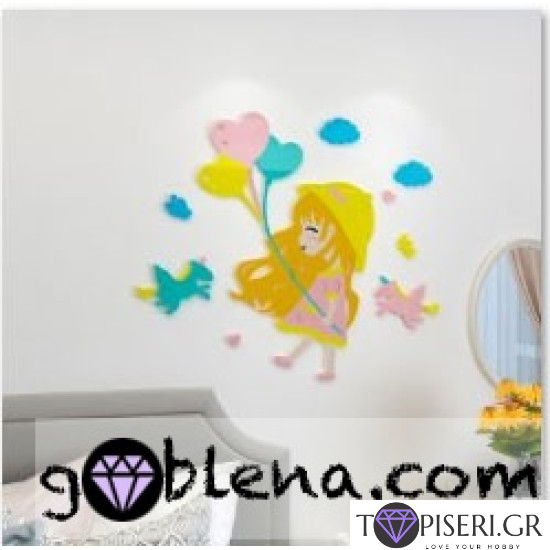 Kids 3D Wall Sticker Little Girl 2 - Tapiseri.GR