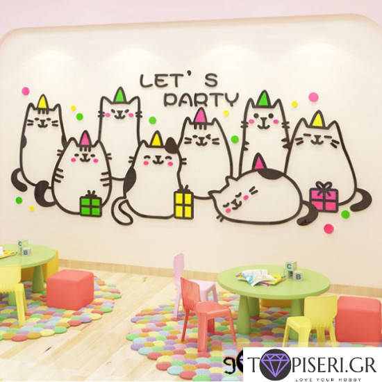 Kids 3D Wall Sticker Kittens 10 - Tapiseri.GR