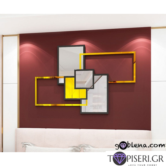 Mirrored 3D Wall Sticker Rectangles 2 - Tapiseri.GR