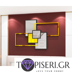 Καθρεπτισμένο 3D αυτοκόλλητο τοίχου Ορθογώνια 2