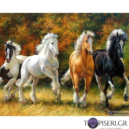 Diamond Painting Four Horses - Tapiseri.GR