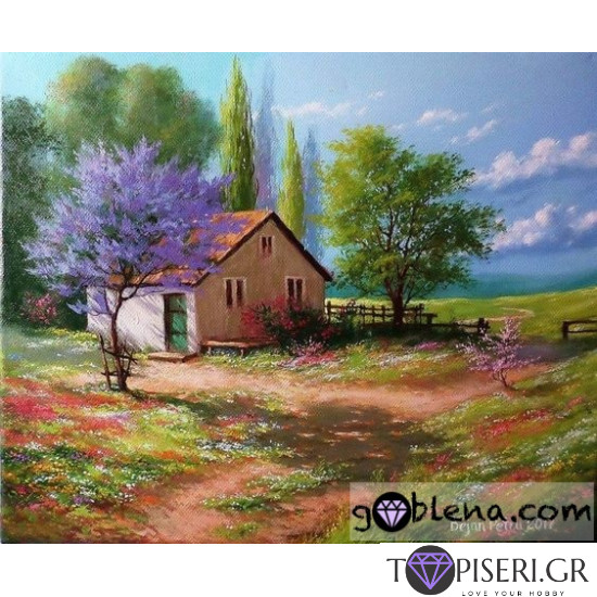ECO Diamond Painting Village Cottage In The Spring - Tapiseri.GR