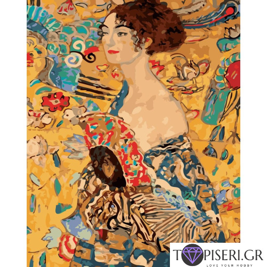 Painting By Numbers The Woman With The Fan By Gustav Klimt - Tapiseri.GR Painting By Numbers The Woman With The Fan By Gustav Klimt - Tapiseri.GR