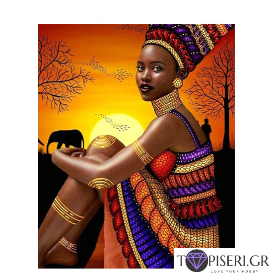 Painting By Numbers African Woman 4 - Tapiseri.GR