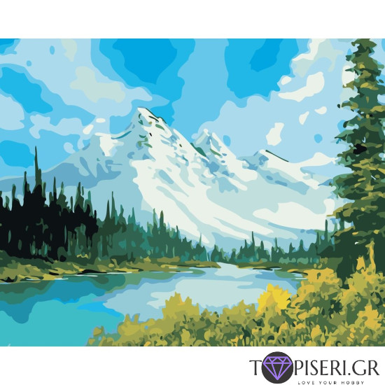 Painting By Numbers The Beauty Of The Mountain - Tapiseri.GR Painting By Numbers The Beauty Of The Mountain - Tapiseri.GR