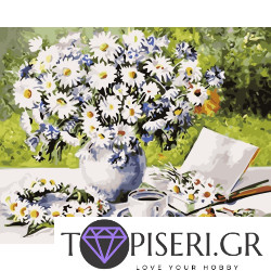 Painting By Numbers Still Life With Daisies
