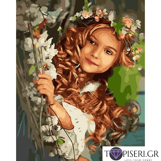 Painting By Numbers Little Girl - Tapiseri.GR Painting By Numbers Little Girl - Tapiseri.GR