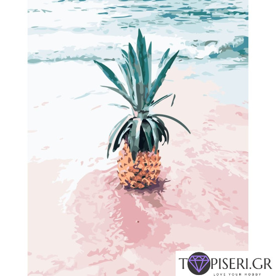 Painting By Numbers Pineapple On The Beach - Tapiseri.GR