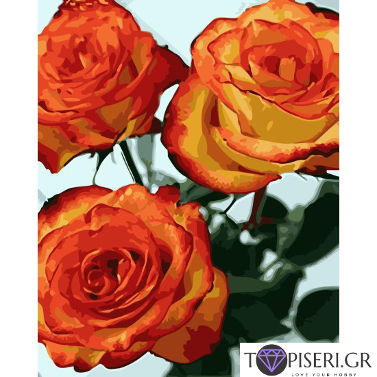 Painting By Numbers Red Roses 2 - Tapiseri.GR