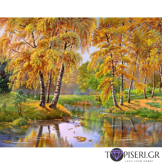 Painting By Numbers The Birches And The Lake - Tapiseri.GR Painting By Numbers The Birches And The Lake - Tapiseri.GR