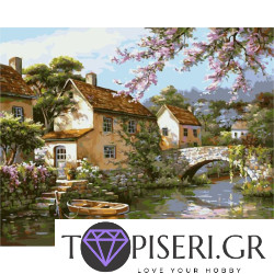 Painting By Numbers Cottage Near The Bridge