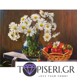 Painting By Numbers Still Life Daisies With Strawberries