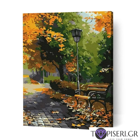 Painting By Numbers Bench In The Park - Tapiseri.GR