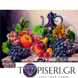 Painting By Numbers Still Life With Grape And Peaches