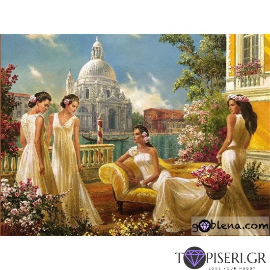 Ζωγραφική με αριθμούς Όμορφες γυναίκες στη Βενετία - Tapiseri.GR