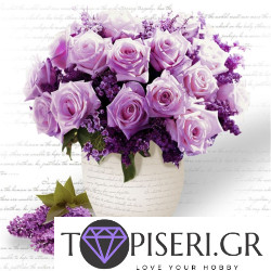 Painting By Numbers Purple Roses