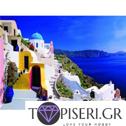 Painting By Numbers Colorful Santorini
