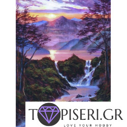 Painting By Numbers Forest Waterfalls