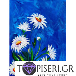 Painting By Numbers Daisies With Ladybug